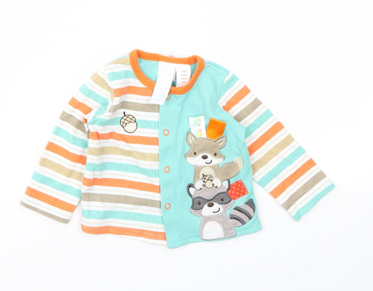 Taggies Baby Multicoloured Animal Print  Basic T-Shirt Size 6-9 Months