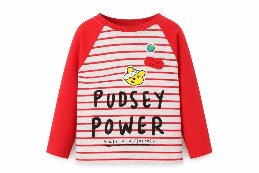 George Girls Red Striped  Basic T-Shirt Size 4-5 Years