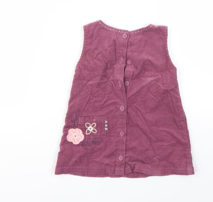 Back view of Debenhams girls’ purple floral fit & flare, size 3-6, months