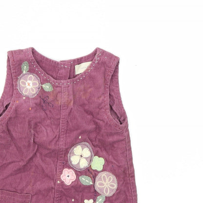 Close-up detail of Debenhams girls’ purple floral fit & flare, size 3-6, months