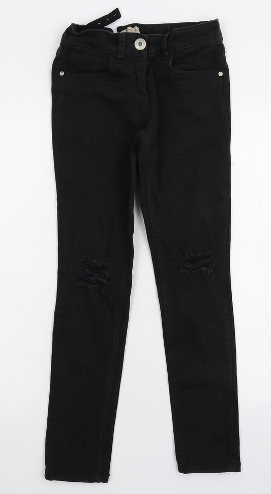 NEXT Girls Black  Denim Skinny Jeans Size 12 Years