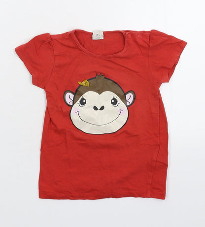 Additional front view of H&M Baby Red Basic T-Shirt, size 12-18, Months