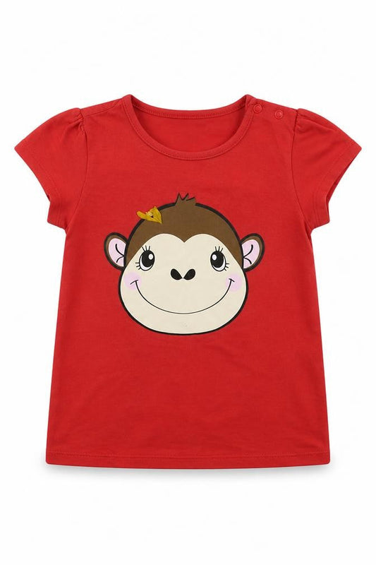 Front view of H&M Baby Red Basic T-Shirt, size 12-18, Months