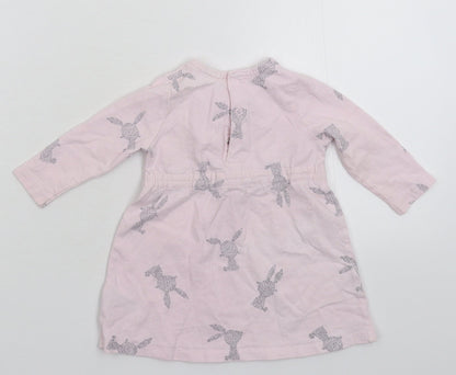 Back view of F&F girls’ pink jumper dress, size 3-6, months