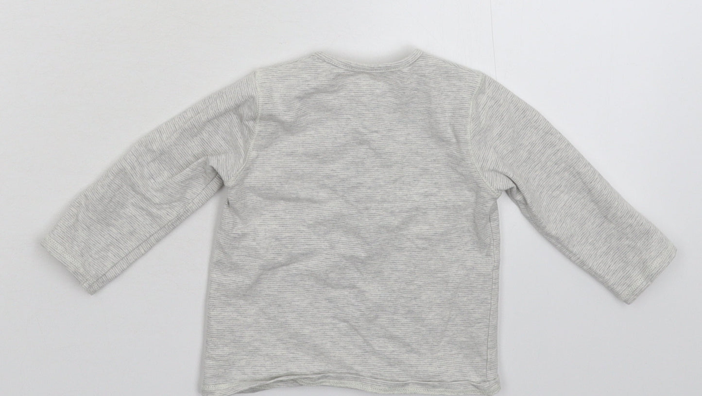 George Baby Grey Striped  Basic T-Shirt Size 3-6 Months