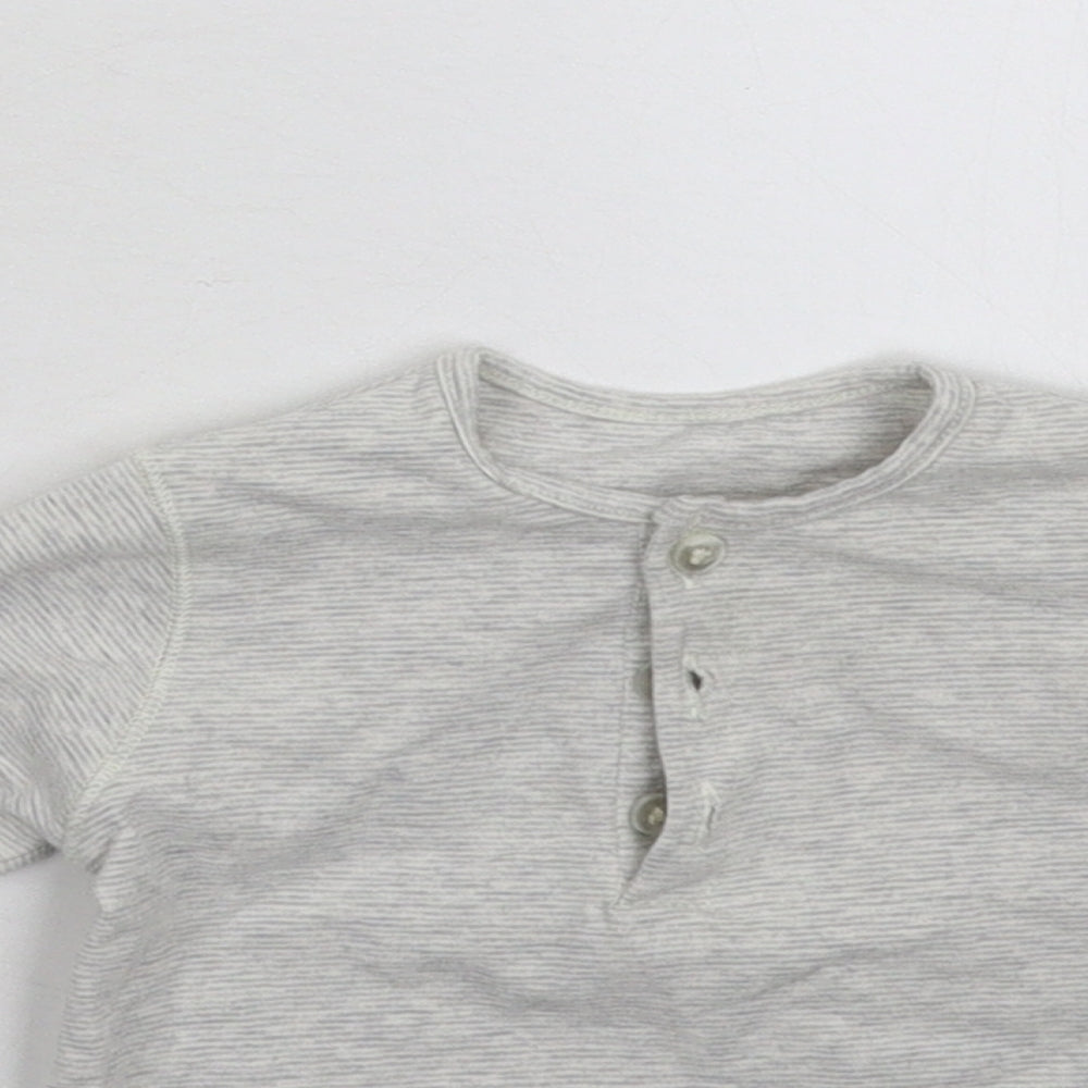 George Baby Grey Striped  Basic T-Shirt Size 3-6 Months