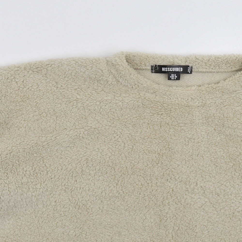 Missguided Womens Grey  Fleece Pullover Jumper Size 8  - Oversized
