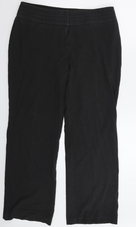 Marks and Spencer Womens Black   Trousers  Size 14 L28 in