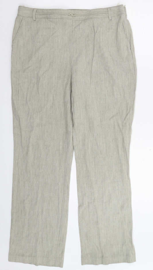 Marks and Spencer Womens Grey Herringbone  Trousers  Size 16 L30 in
