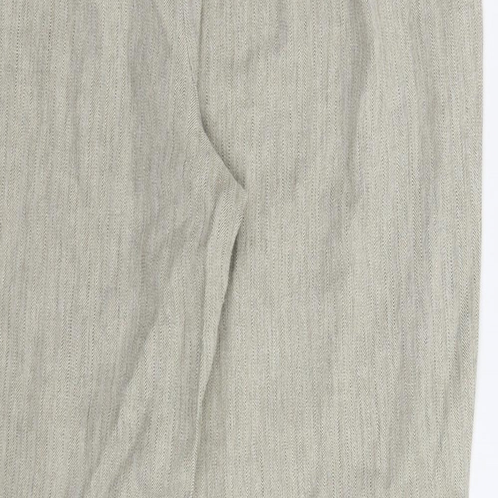 Marks and Spencer Womens Grey Herringbone  Trousers  Size 16 L30 in