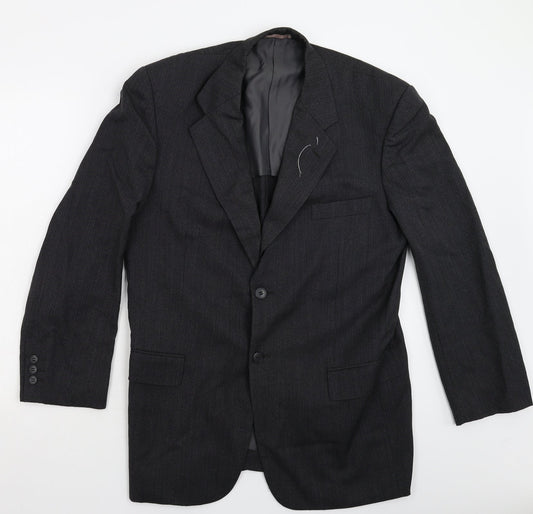 Olinto Costa Mens Black Striped  Jacket Suit Jacket Size 40