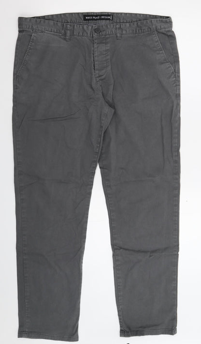Additional front view of Denim & Co. women’s grey chino trousers, size UK 38, 31-inch leg
