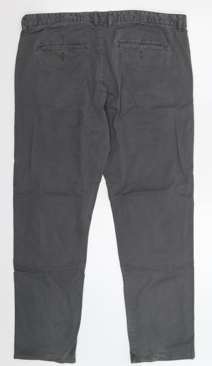Back view of Denim & Co. women’s grey chino trousers, size UK 38, 31-inch leg