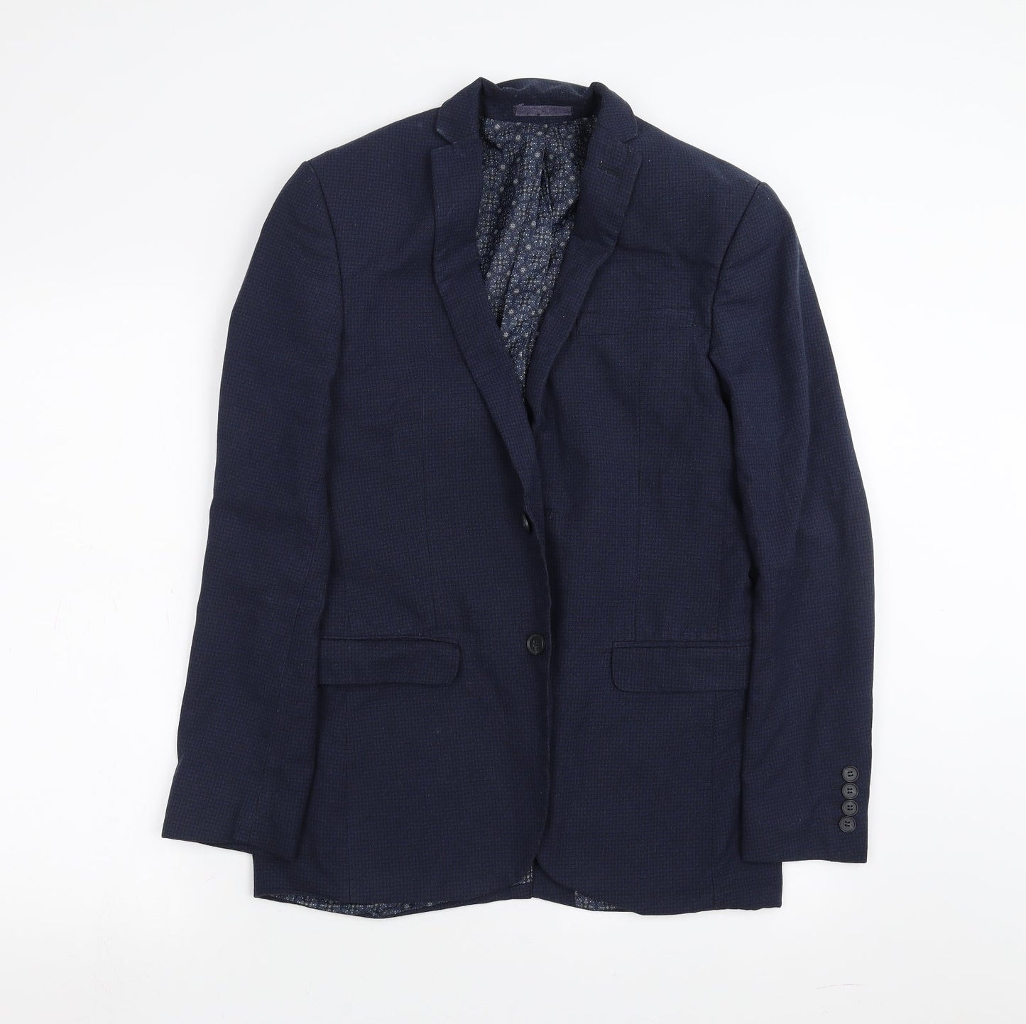 Red Herring Mens Blue Check  Jacket Suit Jacket Size 36
