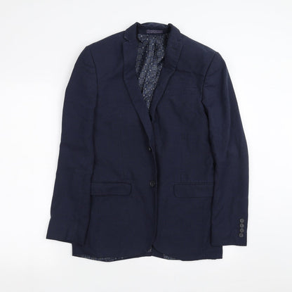 Additional front view of Red Herring men’s blue check jacket suit jacket, size 36