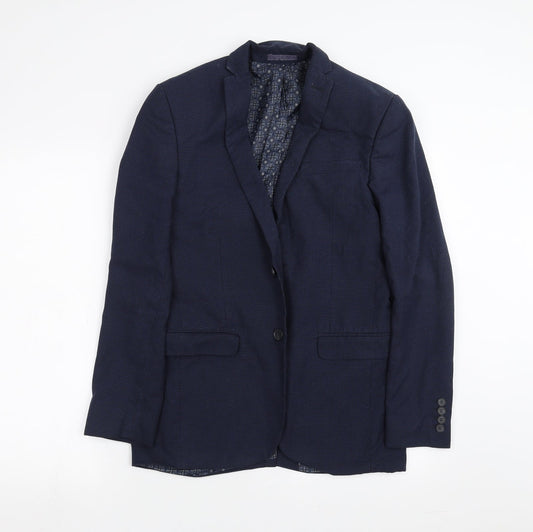 Red Herring Mens Blue Check  Jacket Suit Jacket Size 36