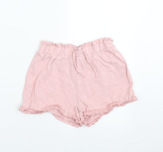 NEXT Girls Pink   Hot Pants Shorts Size 9 Years - Floral Hem