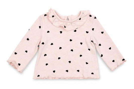 Matalan Girls Pink   Pullover Jumper Size 3-6 Months  - heart pattern