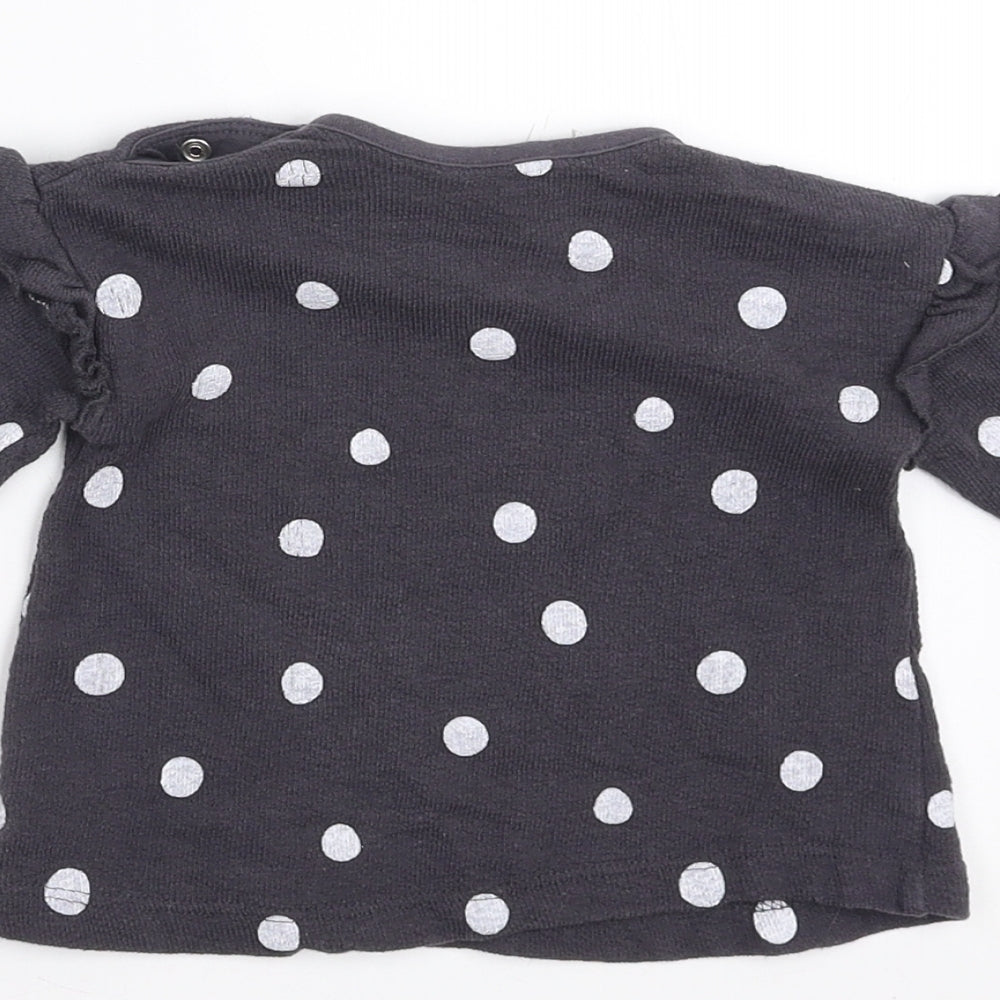 George Girls Grey Polka Dot  Pullover Jumper Size 0-3 Months