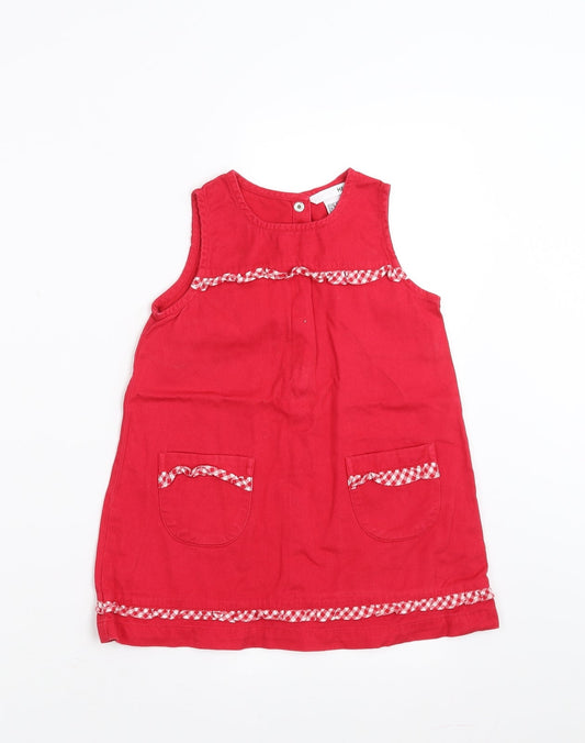 H&M Girls Red   Shift  Size 18-24 Months