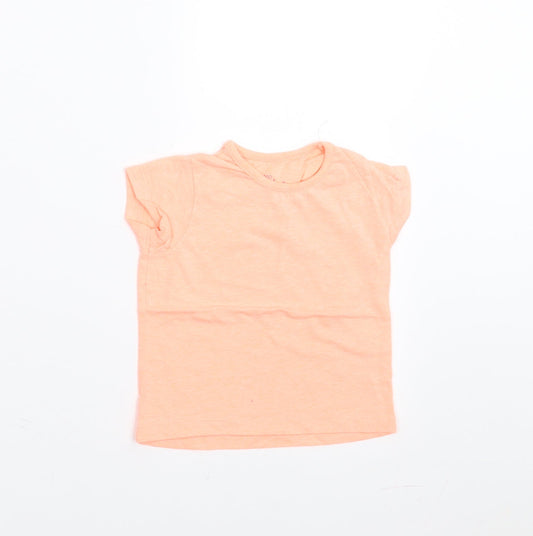 PEP&CO Girls Orange   Basic T-Shirt Size 12-18 Months
