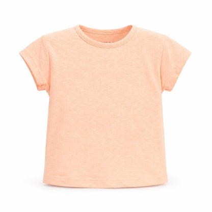 Front view of Pep&Co girls’ orange basic t-shirt, size 12-18, months