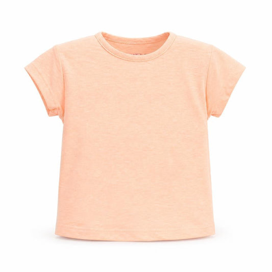 Front view of Pep&Co girls’ orange basic t-shirt, size 12-18, months