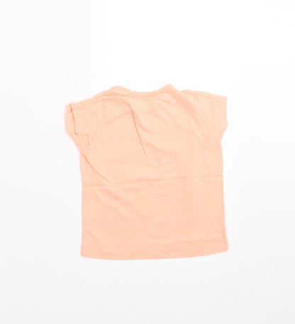 Back view of Pep&Co girls’ orange basic t-shirt, size 12-18, months