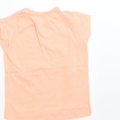 Brand and care label for Pep&Co girls’ orange basic t-shirt, size 12-18, months