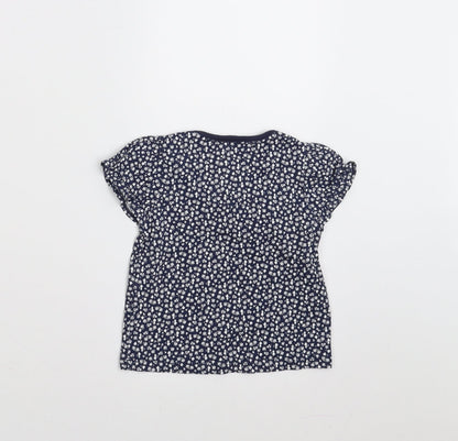 Back view of TU girls’ blue floral basic t-shirt, size 6-9, months