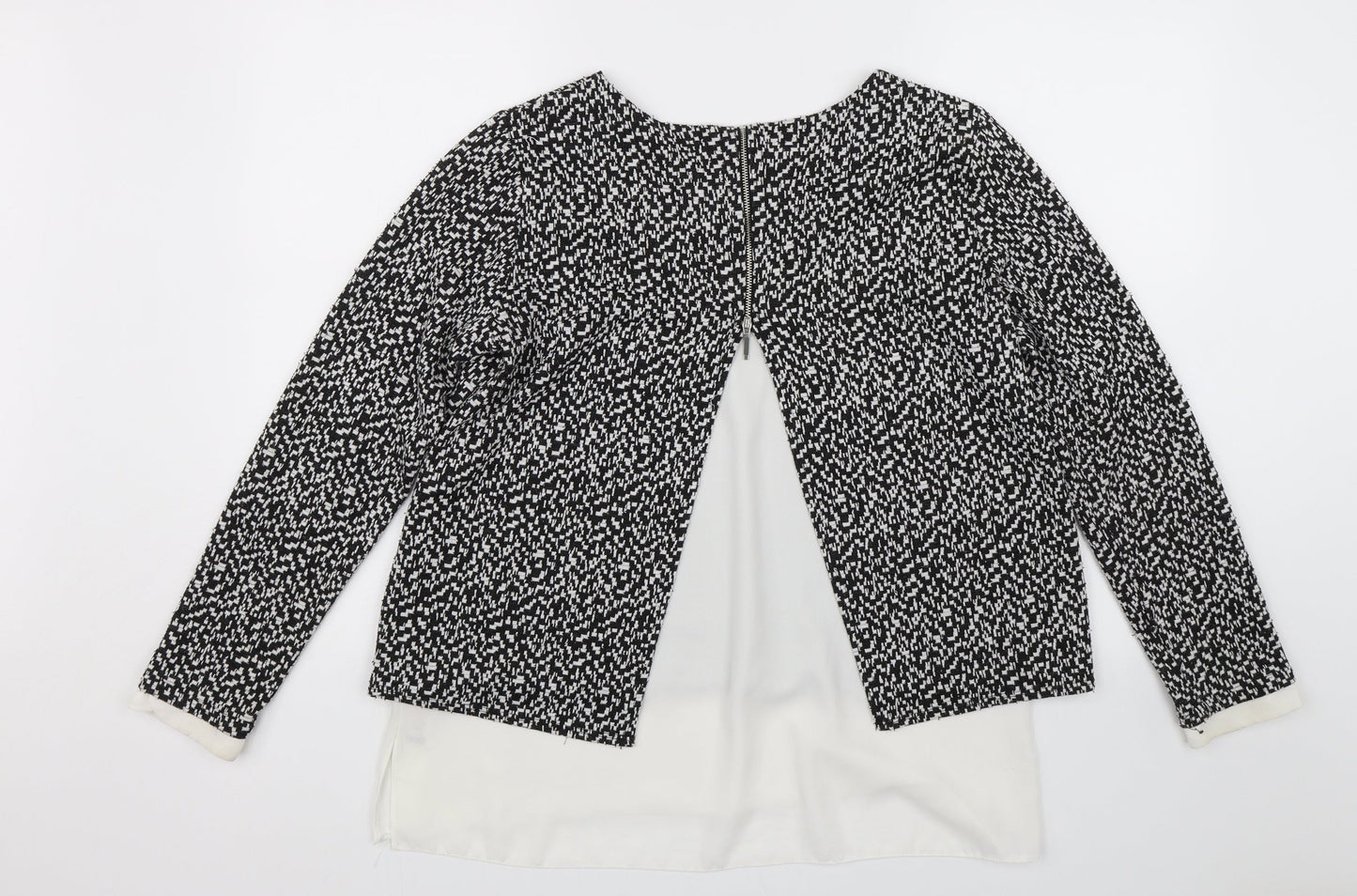 Wallis Womens Black Geometric  Basic Blouse Size 14