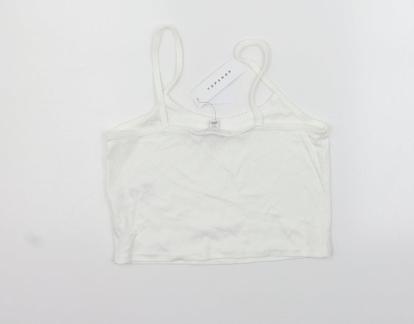 Topshop Womens White   Basic Tank Size 14