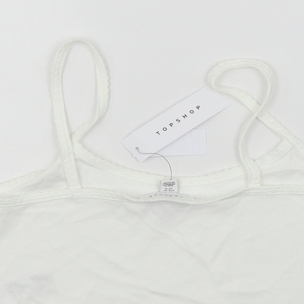 Topshop Womens White   Basic Tank Size 14