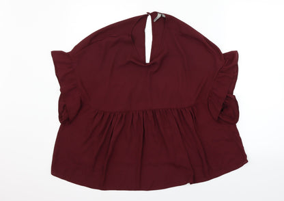 Additional front view of ASOS women’s purple basic blouse, size UK 14