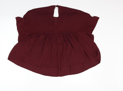 Back view of ASOS women’s purple basic blouse, size UK 14