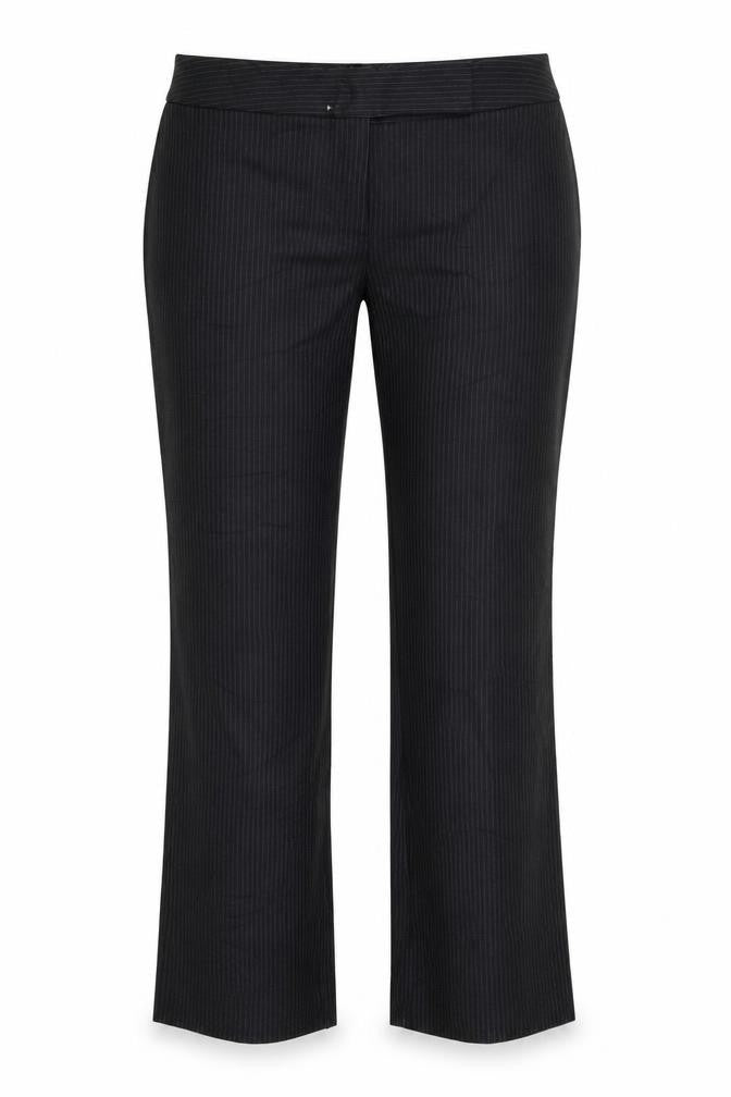 Preworn Womens Black Striped  Trousers  Size 12 L32 in