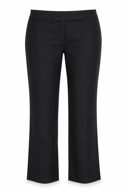Preworn Womens Black Striped  Trousers  Size 12 L32 in