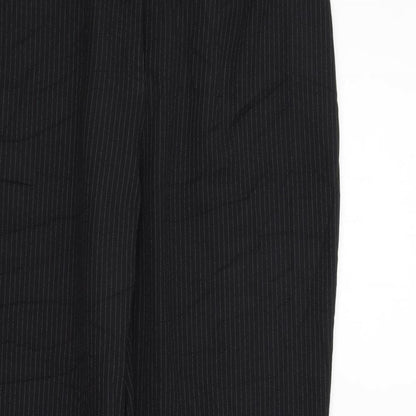 Preworn Womens Black Striped  Trousers  Size 12 L32 in