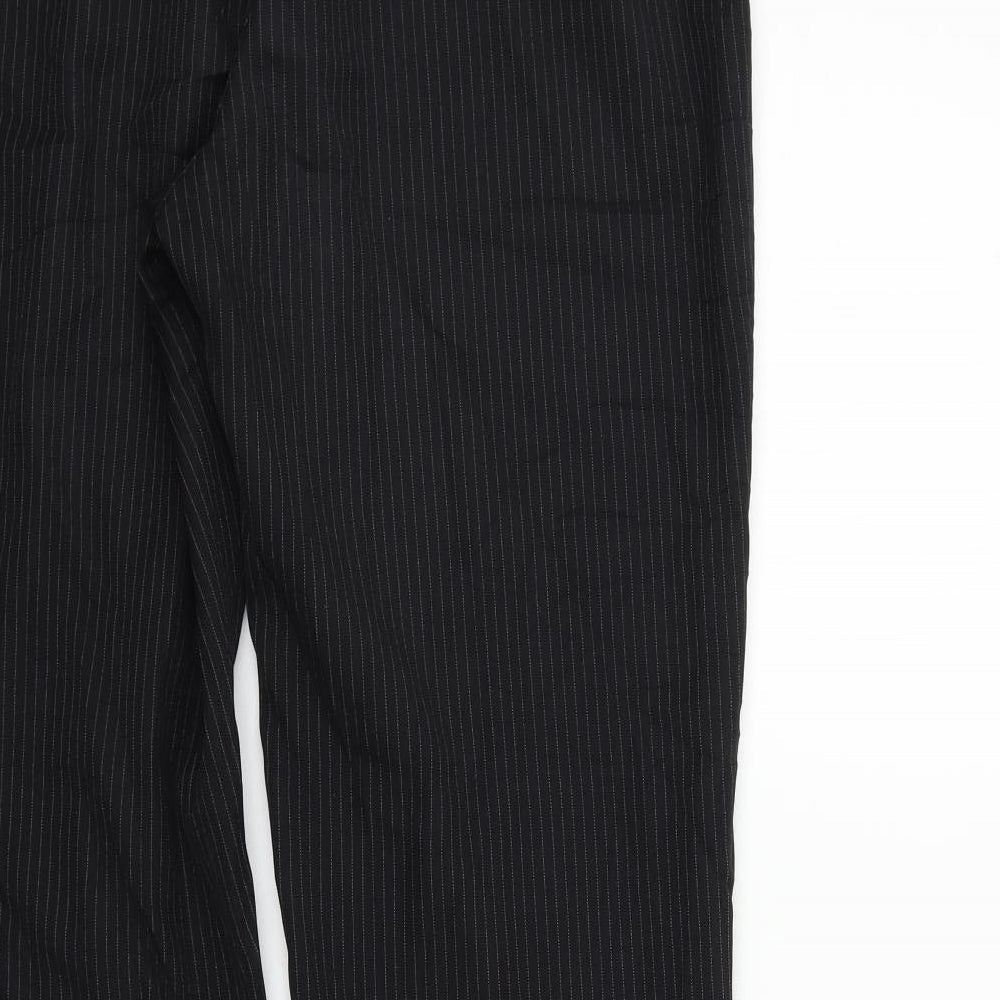 Preworn Womens Black Striped  Trousers  Size 12 L32 in