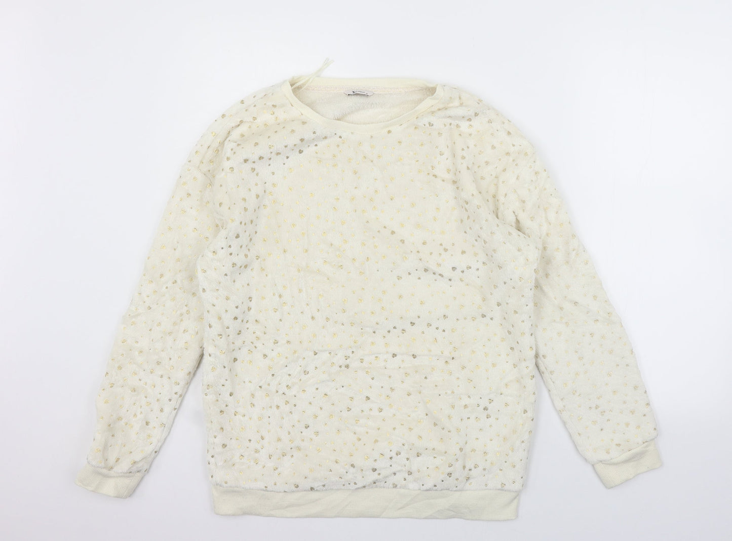 TU Womens Beige Geometric  Pullover Jumper Size 14