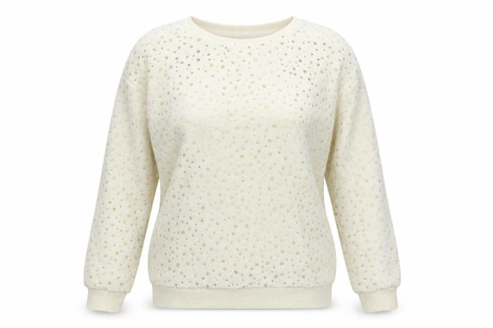 TU Womens Beige Geometric  Pullover Jumper Size 14