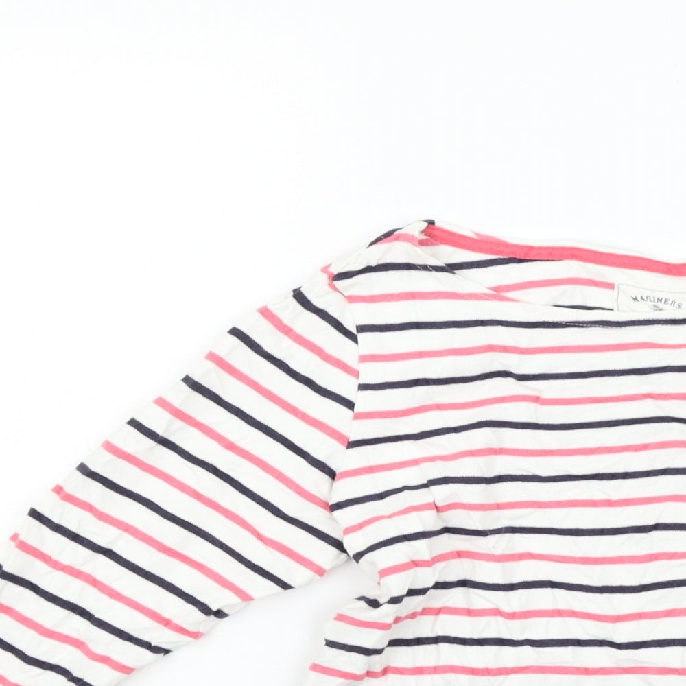Maine Womens Pink Striped  Pullover Jumper Size 8