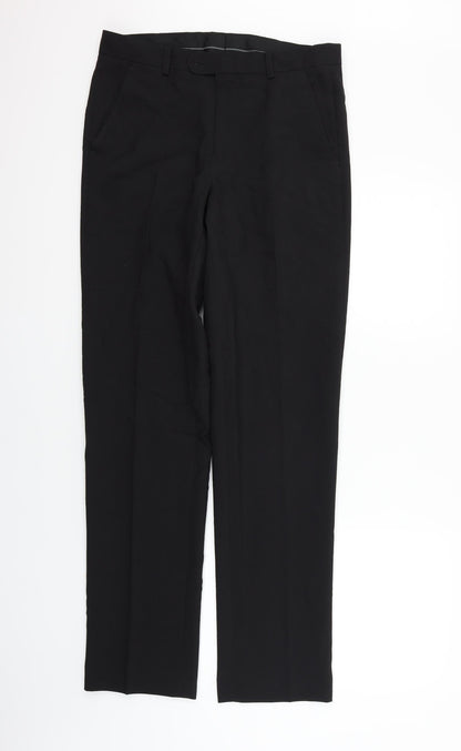 Additional front view of Taylor & Wright women’s black trousers, size UK 30, in, 33-inch leg