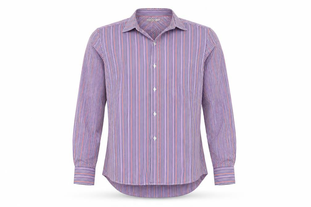 Moto Mens Purple Striped   Button-Up Size L