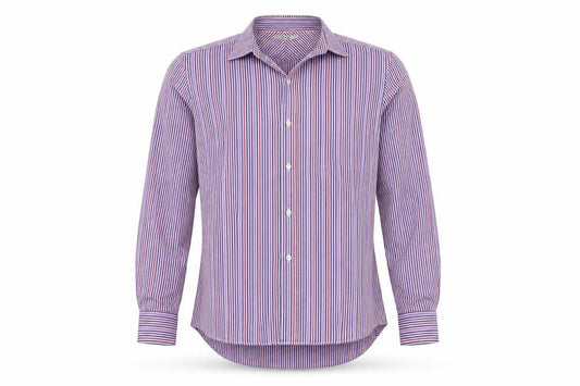 Moto Mens Purple Striped   Button-Up Size L