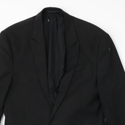 Close-up detail of ASOS women’s black jacket blazer, size UK 10