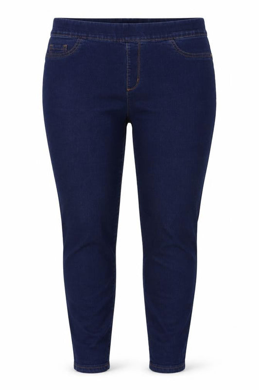 Front view of denim co women’s blue skinny jeans, size UK 14, 24-inch leg