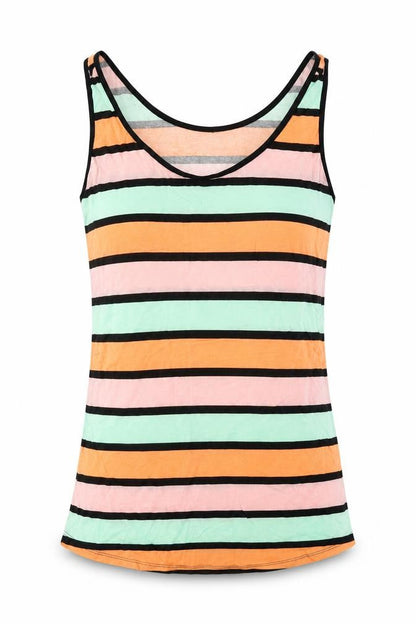 Oasis  Womens Pink Striped  Basic T-Shirt Size M