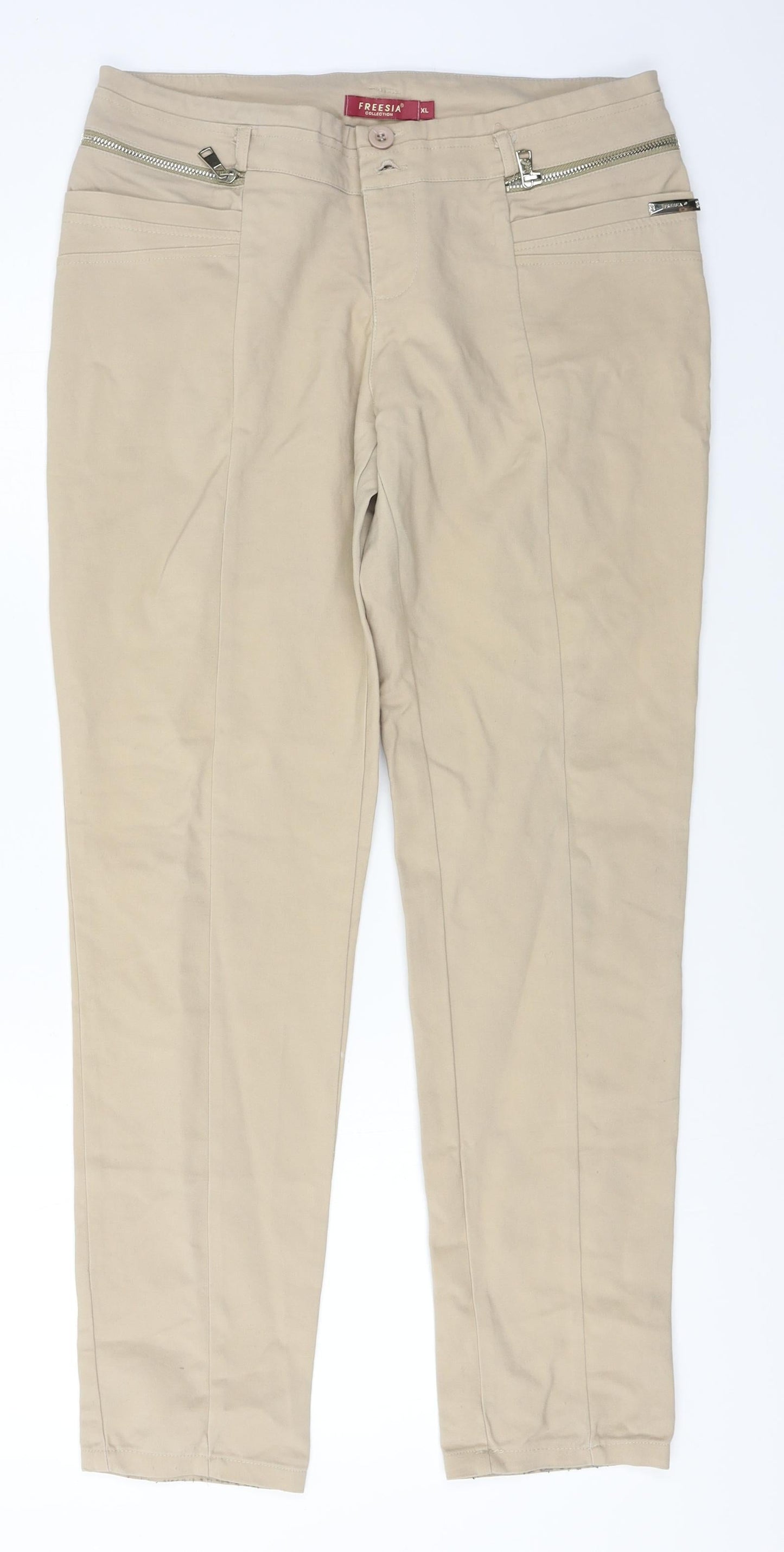 Freesia  Womens Beige   Trousers  Size XL L25 in