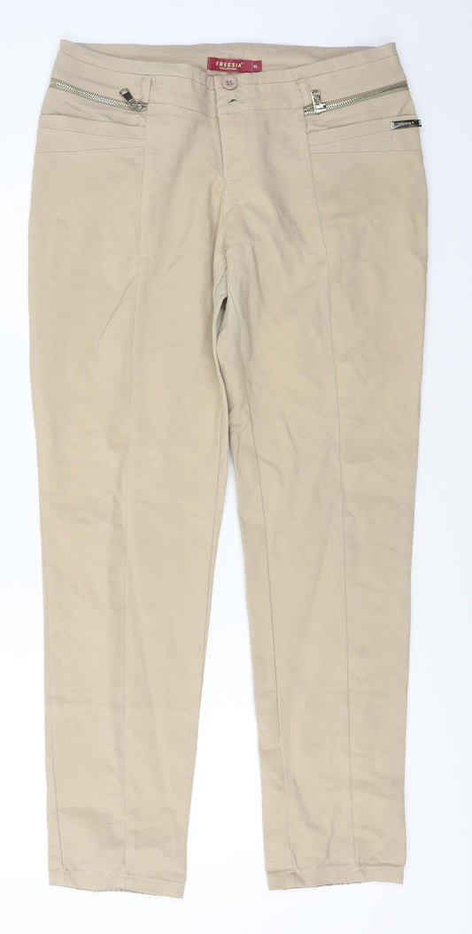 Freesia  Womens Beige   Trousers  Size XL L25 in